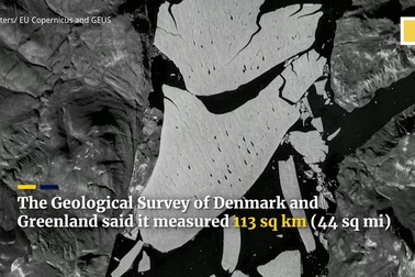 Tảng băng khổng lồ ở Bắc Cực bị tách ra