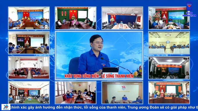 Toàn cảnh buổi giao lưu với các điểm cầu trong và ngoài nước.