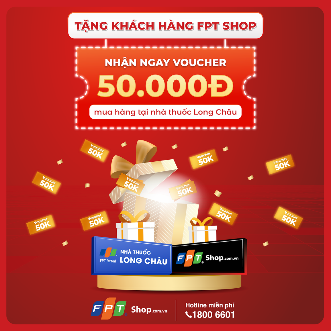 Đặc quyền khách hàng FPT Shop: Tặng ngay voucher nhà thuốc Long Châu 50.000 đồng - 1 Đặc quyền khách hàng FPT Shop: Tặng ngay voucher nhà thuốc Long Châu 50.000 đồng - 1