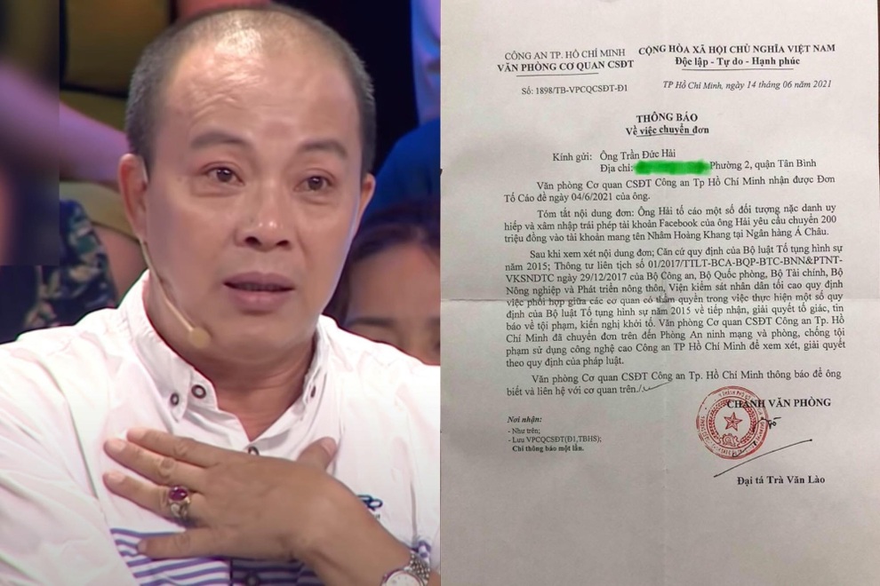Nghệ sĩ Đức Hải gửi đơn tố cáo đối tượng nặc danh tống tiền - 1 Nghệ sĩ Đức Hải gửi đơn tố cáo đối tượng nặc danh tống tiền - 1