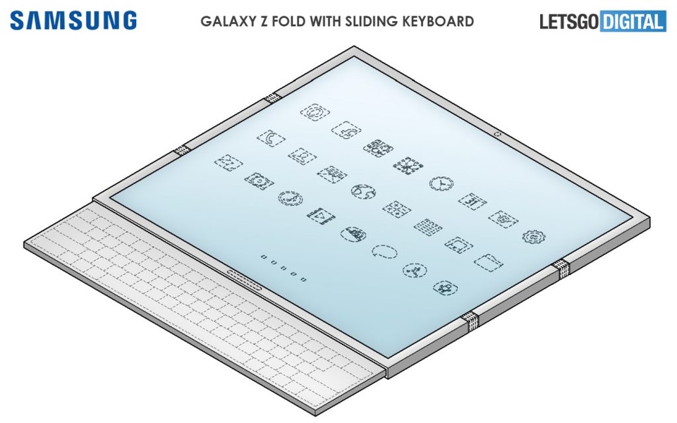 Độc đáo ý tưởng smartphone màn hình gập với bàn phím trượt của Samsung - 1 Độc đáo ý tưởng smartphone màn hình gập với bàn phím trượt của Samsung - 1