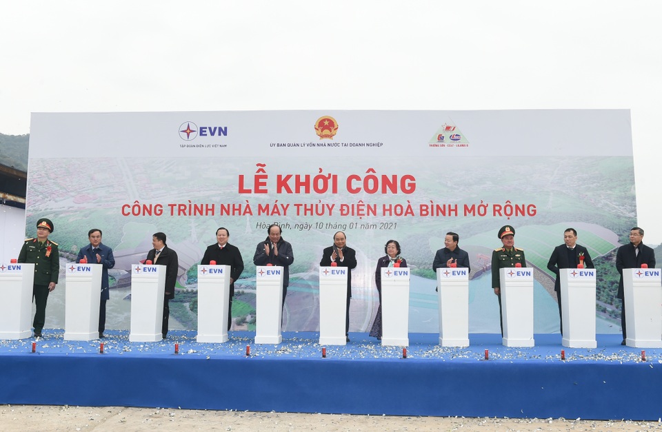 Thủ tướng phát lệnh khởi công dự án nhà máy thủy điện Hòa Bình mở rộng - 2 Thủ tướng phát lệnh khởi công dự án nhà máy thủy điện Hòa Bình mở rộng - 2