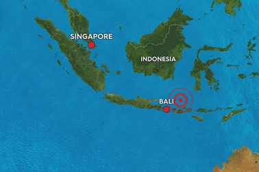 Động đất 7 độ richter rung chuyển Bali