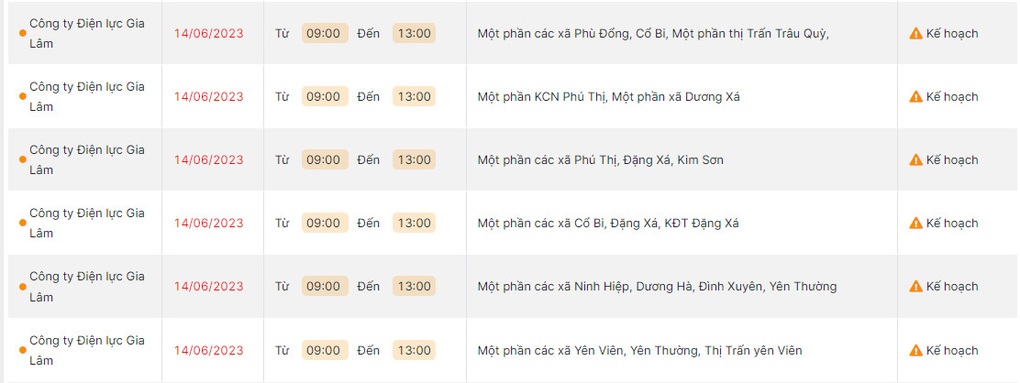 Hàng chục xã, phường ở Hà Nội bị cắt điện trong cùng một khung giờ - 1