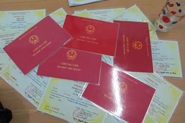 Chứng chỉ Ngoại ngữ, Tin học giả giá 260 nghìn đồng/cái