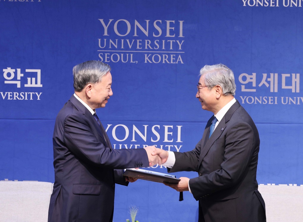 Tổng Bí thư Tô Lâm nhận bằng Tiến sĩ danh dự của Trường Đại học Yonsei - 2 Tổng Bí thư Tô Lâm nhận bằng Tiến sĩ danh dự của Trường Đại học Yonsei - 2