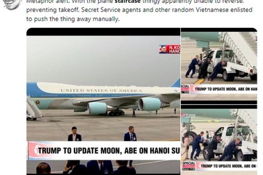 Xe thang chuyên cơ của Tổng thống Trump trục trặc tại sân bay