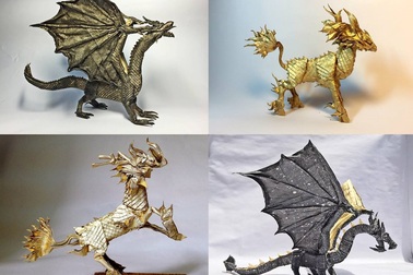 Không cắt, dán, 9X gấp tờ giấy dó thành những tác phẩm vạn người mê