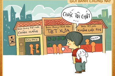 Trào lưu “chắc tôi chớt” đi vào bộ tranh "Tết xưa- Tết nay"