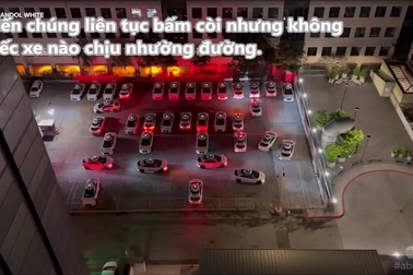 Xe tự lái gặp lỗi, bóp còi lẫn nhau inh ỏi lúc rạng sáng