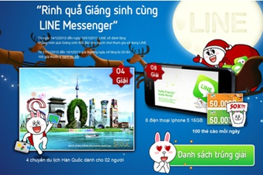 LINE Messenger công bố người trúng giải tuần đầu tiên