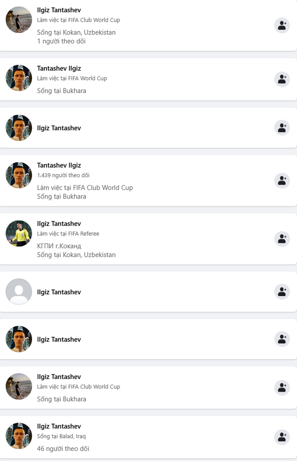 Mọc lên hàng trăm trang Facebook giả mạo trọng tài người Uzbekistan - 3 Mọc lên hàng trăm trang Facebook giả mạo trọng tài người Uzbekistan - 3