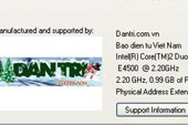 Chèn logo riêng vào hộp thoại System Properties