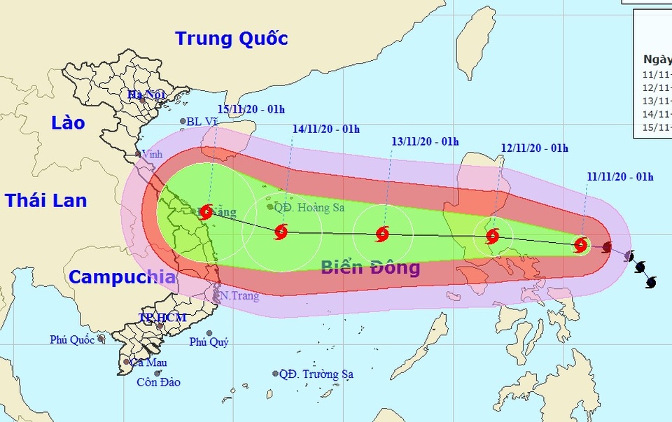 Bão Vamco liên tục tăng cường độ, sắp vào Biển Đông - 1 Bão Vamco liên tục tăng cường độ, sắp vào Biển Đông - 1