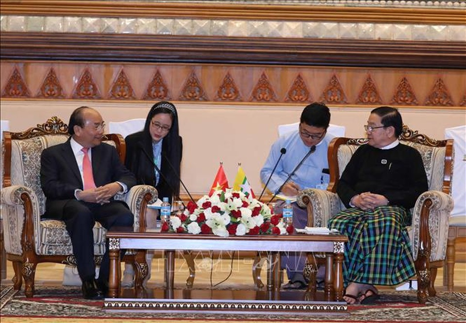 Thủ tướng Nguyễn Xuân Phúc hội kiến Chủ tịch Quốc hội Myanmar - 1 Thủ tướng Nguyễn Xuân Phúc hội kiến Chủ tịch Quốc hội Myanmar - 1