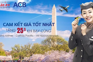 Đặt vé máy bay nhận ngay 25USD cho các chủ tài khoản ACB