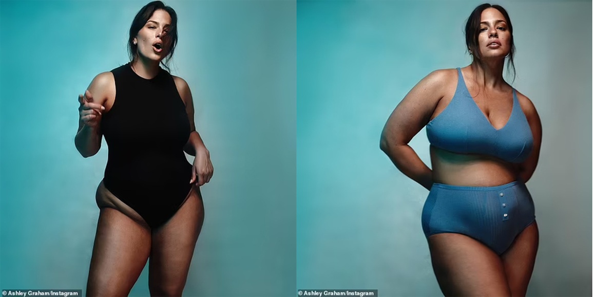 Siêu mẫu Ashley Graham chụp ảnh nội y sau khi đẻ sinh đôi - 2 Siêu mẫu Ashley Graham chụp ảnh nội y sau khi đẻ sinh đôi - 2