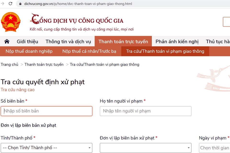 Hôm nay thí điểm nộp phạt vi phạm giao thông qua mạng - 1 Hôm nay thí điểm nộp phạt vi phạm giao thông qua mạng - 1