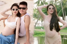 Dù đang mang bầu, vợ Quang Hải vẫn tự tin khoe dáng gợi cảm