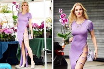 Xuống phố mua hoa, người mẫu Joy Corrigan đốt mắt người qua đường