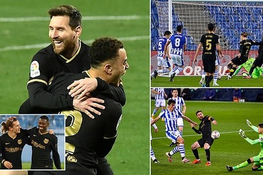 Messi lập cú đúp, Barcelona hạ Sociedad 6-1 và soán ngôi Real Madrid