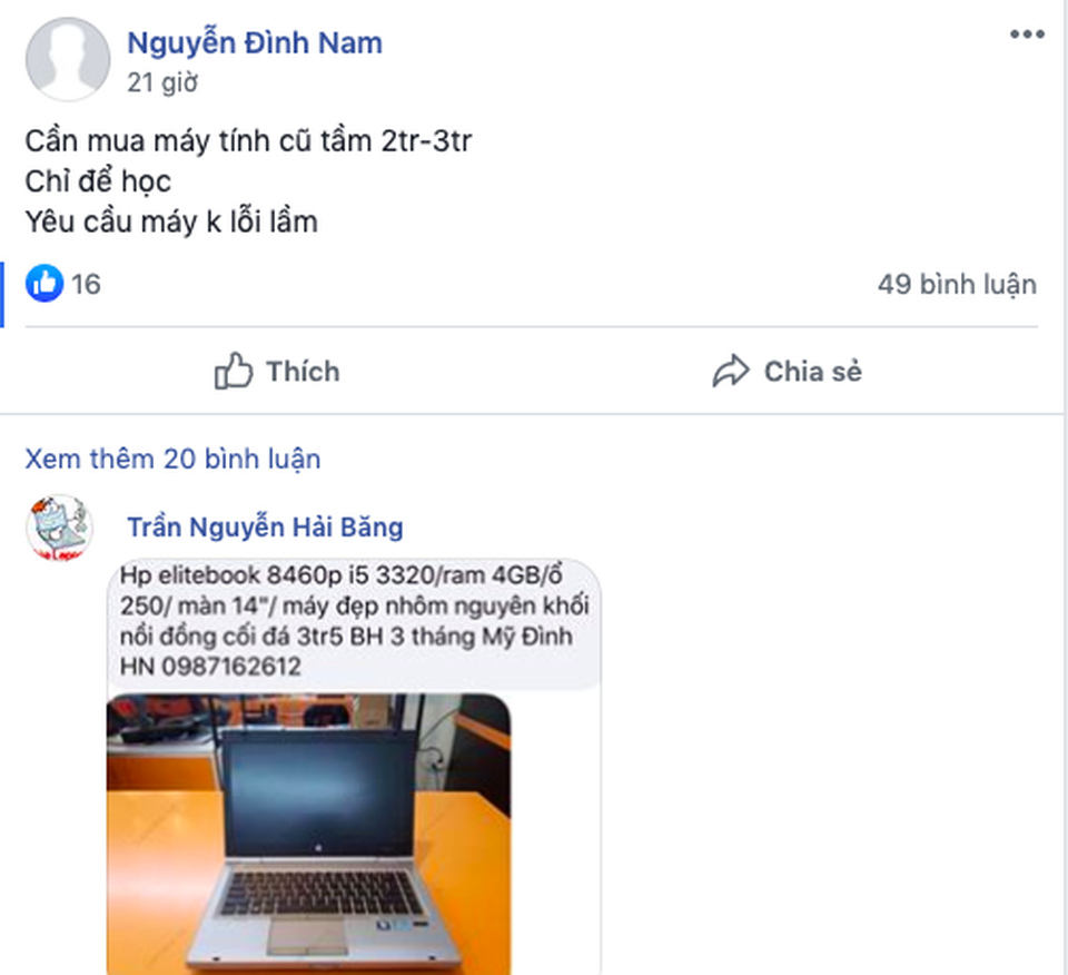 Học online mùa dịch lên ngôi, laptop cũ dưới 3 triệu đồng “cháy hàng - 2 Học online mùa dịch lên ngôi, laptop cũ dưới 3 triệu đồng “cháy hàng - 2
