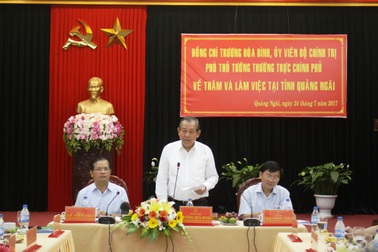 Phó Thủ tướng: Quảng Ngãi cần thu hút doanh nghiệp đầu tư vào miền núi