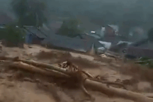 Lũ quét ở Nghệ An: Ngập toàn bộ công sở huyện, nhiều nhà trôi sông