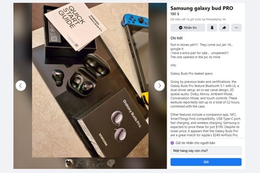 Chưa ra mắt, tai nghe Galaxy Buds Pro đã được rao bán trên mạng xã hội