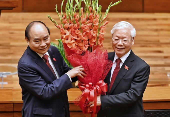 Chủ tịch nước Nguyễn Xuân Phúc tuyên thệ nhậm chức - Ảnh 3. Chủ tịch nước Nguyễn Xuân Phúc tuyên thệ nhậm chức - Ảnh 3.