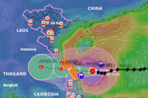 Bão Noru cách đất liền Đà Nẵng - Quảng Ngãi 210km