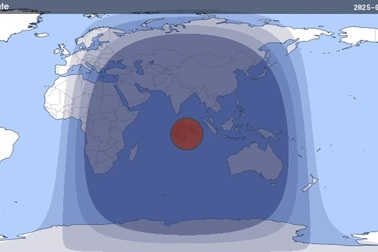 Minh họa những vị trí có thể theo dõi hiện tượng Nguyệt thực trên Trái Đất