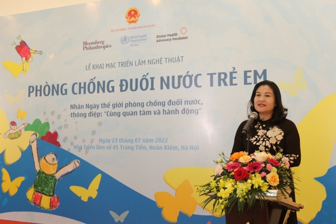 Thứ trưởng Bộ Lao động - Thương binh và Xã hội Nguyễn Thị Hà phát biểu tại Lễ Khai mạc. Ảnh molisa.gov.vn