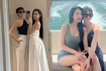 Doãn Hải My và mẹ trông như hai chị em khi chụp ảnh cùng nhau