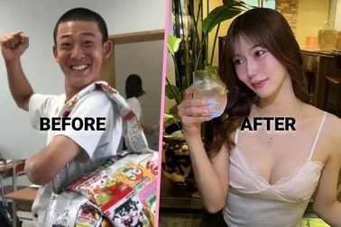 Nam cầu thủ bóng chày "lột xác" thành nữ tiếp viên xinh đẹp gây sốt