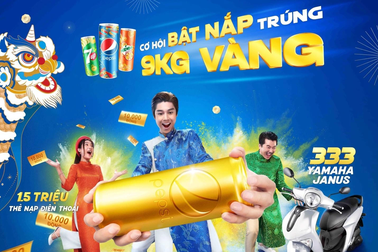 Cơ hội trúng 9kg vàng khi bật nắp Pepsi, 7UP và Mirinda