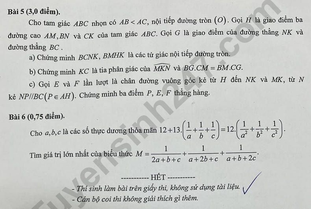 Đáp án, đề thi tất cả các môn kỳ thi lớp 10 tại Hải Phòng năm 2024 - 7 Đáp án, đề thi tất cả các môn kỳ thi lớp 10 tại Hải Phòng năm 2024 - 7