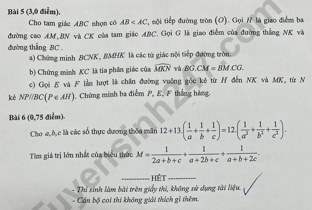 Đáp án, đề thi tất cả các môn kỳ thi lớp 10 tại Hải Phòng năm 2024 - 7