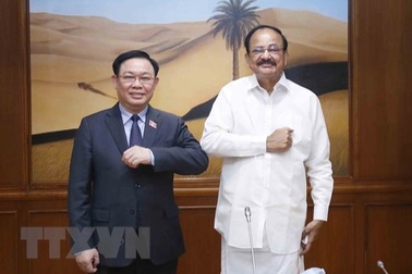 Chủ tịch Quốc hội gặp Phó Tổng thống kiêm Chủ tịch Thượng viện Ấn Độ