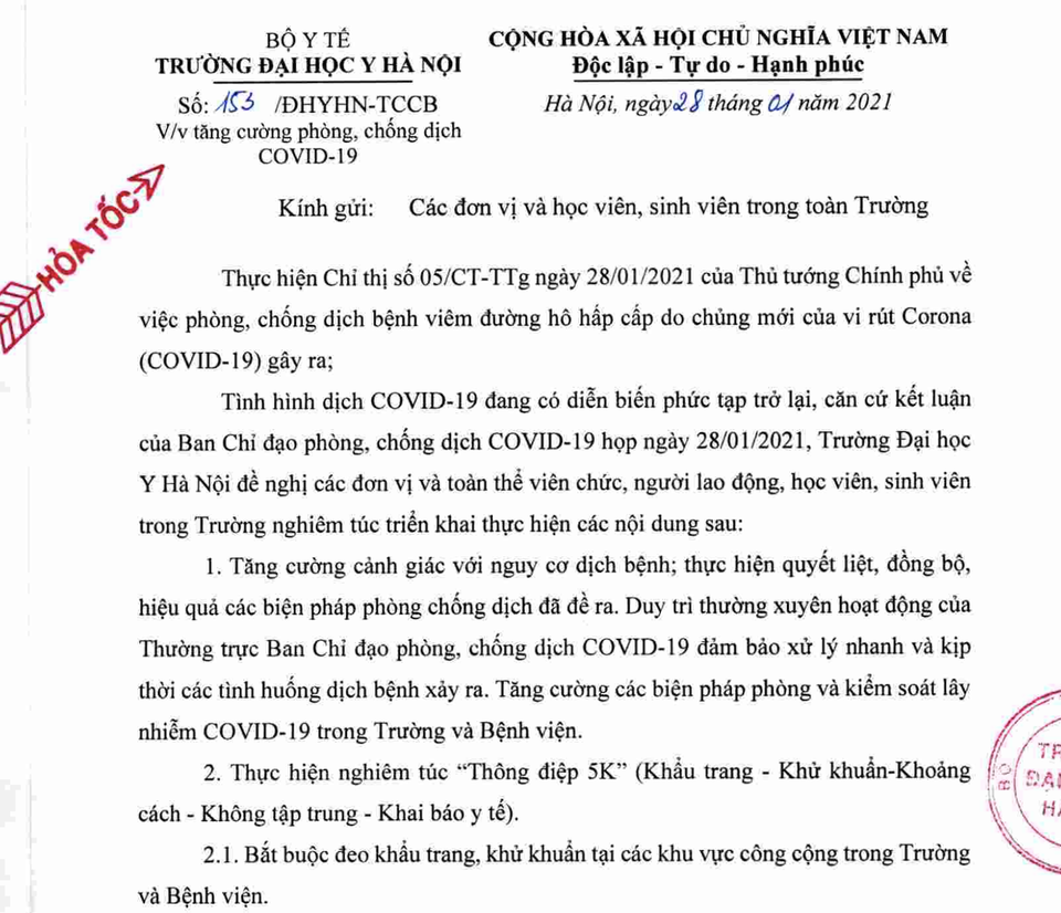 Trường đại học hỏa tốc siết chặt chống dịch, cho sinh viên nghỉ Tết từ 1/2 - 1 Trường đại học hỏa tốc siết chặt chống dịch, cho sinh viên nghỉ Tết từ 1/2 - 1