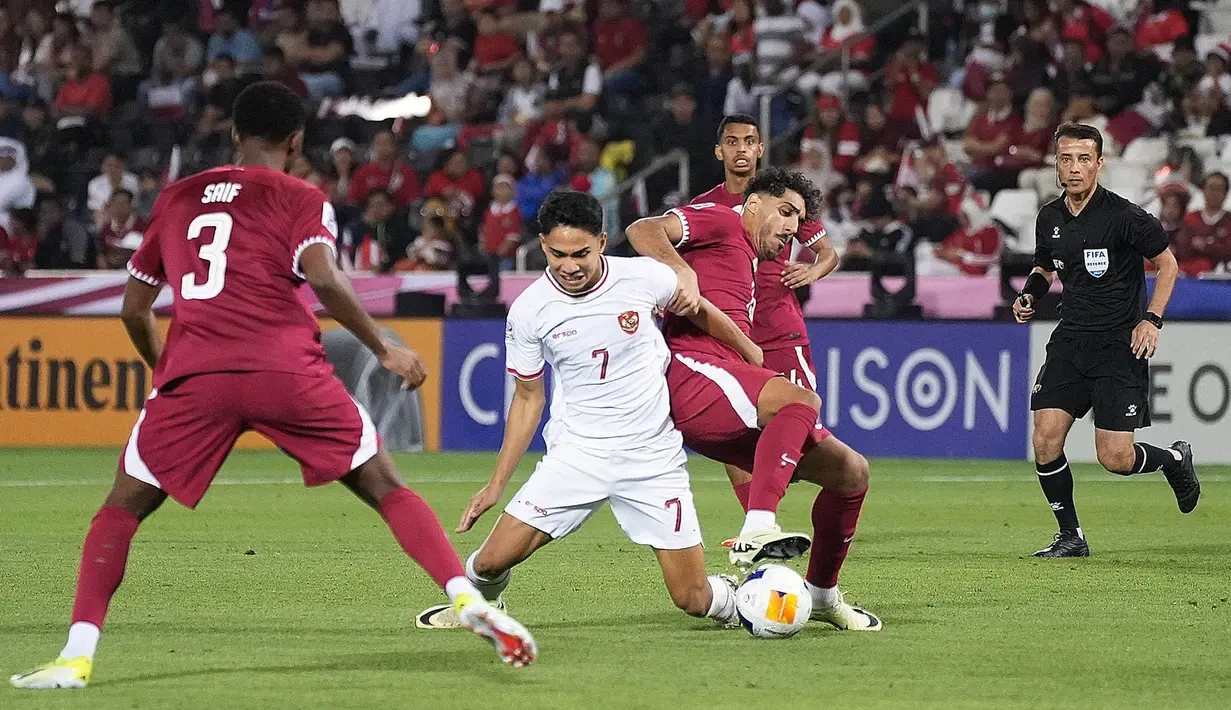 U23 Indonesia cho rằng bị xử ép trong trận đấu với U23 Qatar (Ảnh: AFC).