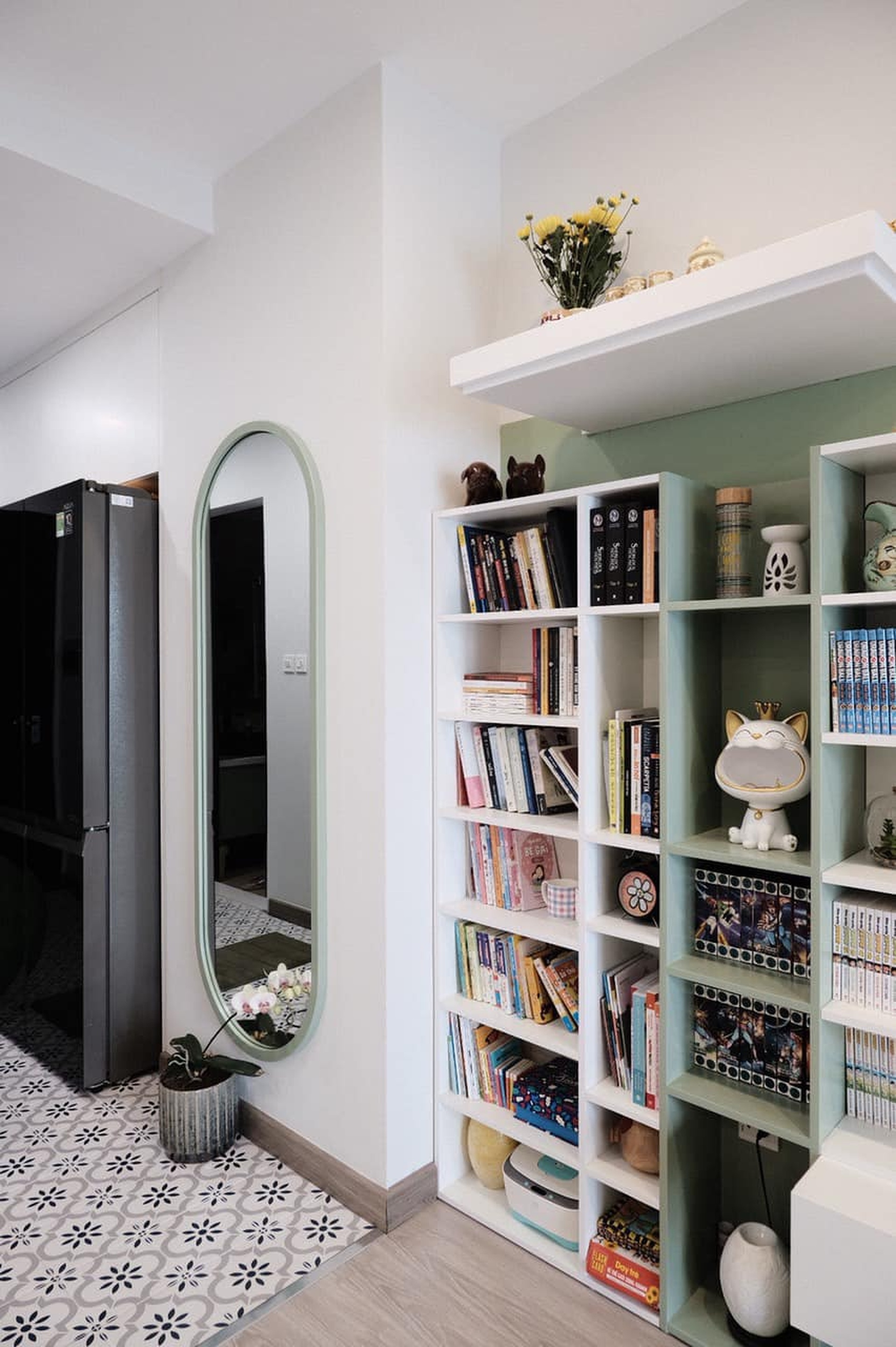 Bên trong căn hộ nhỏ xinh 53 m2 với nội thất màu xanh bơ lạ mắt - 9