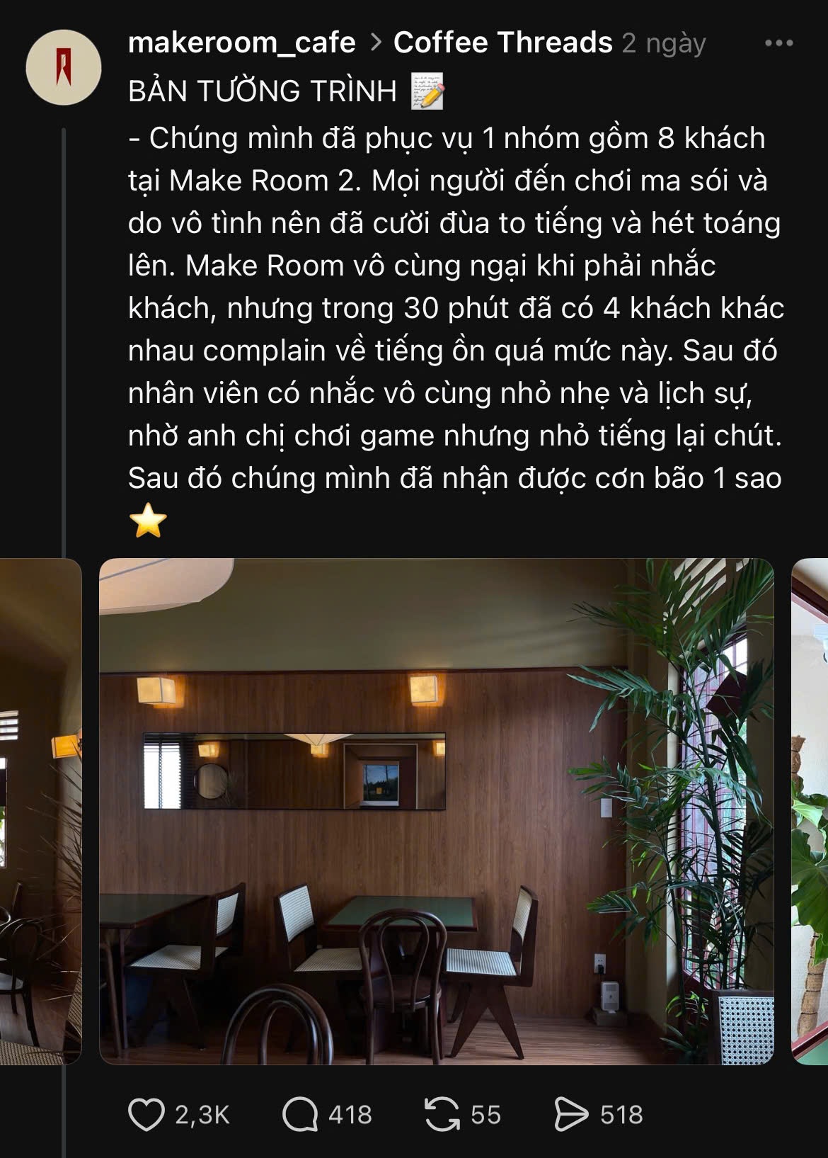 Nhận 1 sao vì nhắc khách trật tự, quán nước đăng bản tường trình giải oan - 1
