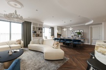 Bên trong căn hộ 240 m2 với nội thất  phong cách Modern Classic, nhìn là mê