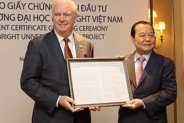 Tổng Bí thư dự lễ trao chứng nhận đầu tư cho ĐH Fulbright Việt Nam