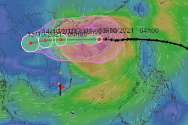 Bão số 8 di chuyển nhanh, hướng thẳng vào miền Trung
