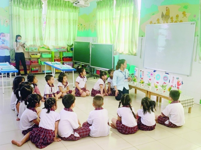 Tiết học giáo dục giới tính lớp Chồi tại Trường Mầm non Thủ Đức - Cụm 3, TP. Thủ Đức.