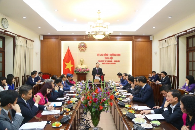 Toàn cảnh buổi gặp mặt đầu Xuân tại Bộ LĐ-TB&XH - Ảnh Tống Giáp