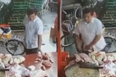 Khó tin: Người dân Trung Quốc ăn cắp cả thịt lợn khi đi chợ