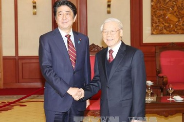 Tổng Bí thư Nguyễn Phú Trọng tiếp Thủ tướng Nhật Bản Shinzo Abe